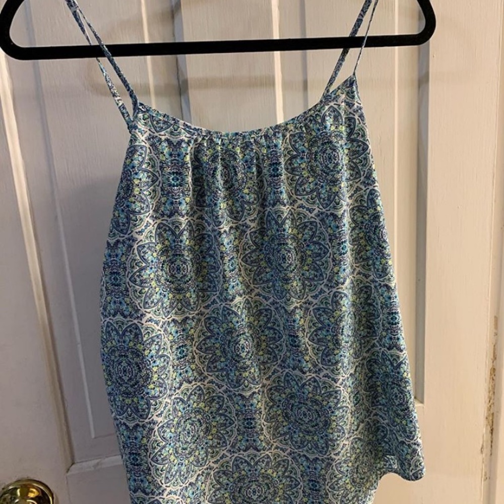 Blue & Green printed tank top